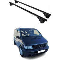 Omtec Dachträger Grundtäger für Mercedes V Klasse W638 1996-2003 75kg Metall Schwarz
