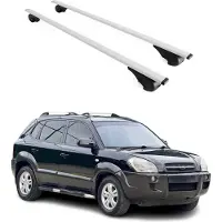 Omac Dachträger Grundtäger für Hyundai Tucson mk1 2004-2010 75kg Metall Silber 2 tlg