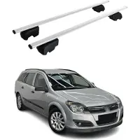 Omtec Dachträger Grundtäger für Opel Astra H Kombi 2004-2010 75kg Metall Silber 2 tlg