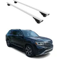 Omtec Dachträger Grundtäger für VW Atlas 2017-2025 75kg Metall Silber 2 tlg