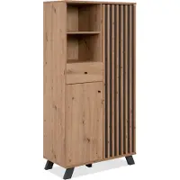 CALICOSY finori Medan 53A Highboard, Nachbildung Artisan Oak / anthrazit Maß: B x H x T ca. 80 x 156 x 40 cm
