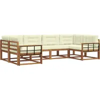 vidaXL Outdoor-Sofagarnitur 6 stk. Natur und Creme