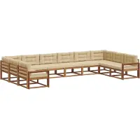 vidaXL Outdoor-Sofagarnitur 10 stk. Natur und Beige