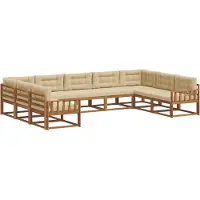 vidaXL Outdoor-Sofagarnitur 9 stk. Natur und Beige