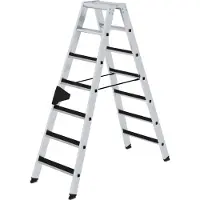 Proregal Stufen-Stehleiter beidseitig begehbar mit clip-step 2x7 Stufen