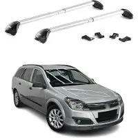 Aurilis Dachträger Relingträger für Opel Astra H J Wagon 2007-2015 Alu Silber 2 tlg ABE