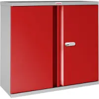 Phoenix SCL0891GRE Aufbewahrungsschrank Grau - 2 roter Türen und 1 Regal - mit elektronischem Schloss