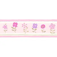 ESTAhome Selbstklebende Tapetenbordüre Blumen Hellrosa 17,06 cm x 5 m 170001