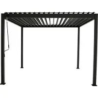 Mirador Pergola 88 Basic 3x3,6 m Stahl & Alu wasserdichte winterfeste freistehende Pavillon mit verstellbares Lamellendach Anthrazit More actions