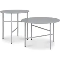 Bomoe Finn Beistelltisch ø 44x46cm + ø 53x36cm Grau 2tlg