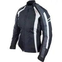 Roleff RO980 Damen Motorradjacke – Schwarz/Grau/Weiß, wasserdicht, atmungsaktiv & mit Protektoren Größe: XXL,