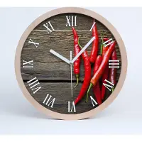Tulup Holzuhr 20fi cm wanduhr - weiße Spitzen - Peperoni