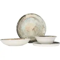 RINART Geschirrset (Medium) - Obvara - 24 teilig - 6 Personen - Porzellan
