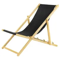 Sonstiges Liegestuhl schwarz klappbar aus Holz-mit Absicherungssystem Klappstuhl Klappliege Sonnenstuhl Strandstuhl Holzklappstuhl Sonnenstuhl Gartenliegen