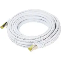 Goobay RJ45 Patchkabel CAT 6A S/FTP (PiMF), 500 MHz mit CAT 7 Rohkabel, weiß, 25m, 25 m, Cat7, S/FTP (S-STP), RJ-45, RJ-45, Weiß