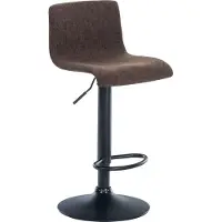 DELUKE Barhocker PESAN - Stoff Braun 39x36x84 cm Schwarz | Barstuhl Höhenverstellbar Mit Lehne Drehbar Tresenhocker Tresenstuhl Kneipenhocker Kneipenstuhl