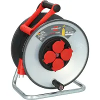 Brennenstuhl 9191400110, Schwarz, Rot, Kunststoff, 4 AC-Ausgänge, Type E/F, Gerade, 40 m
