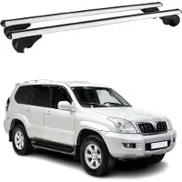 Omac Dachträger Grundtäger für Toyota Land Cruiser J10 2003-2007 75kg Alu Silber 2x