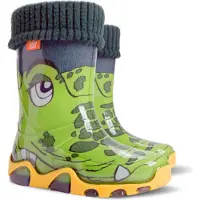 Demar Kinder Bunte Gummistiefel Kinderschuhe Regenschuhe mit Einlage Krokodil Gefüttert 28/29