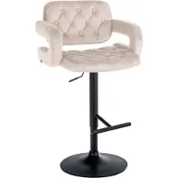CLP Barhocker Dublin Samt creme Material Gestell Metall matt schwarz