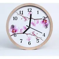 Tulup Holzuhr 30fi cm wanduhr - Orchidee Blumen