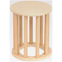 Markenlos Hocker NALAN – Holzfarben, Pappel-Sperrholz (33 x 33 x 10 cm) | Multifunktionale Wippe