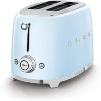 Smeg Edelstahl Toaster 2 Scheiben 6 Modi, Hochglanz, Auftaufunkton, 2 kurze Schlitze, für 2 Scheiben, 950,00 W, Auftauen, Rösten, Stopp