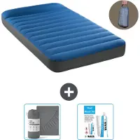 Intex Luftbett - 1 Person - 99 x 191 x 22 cm - Blau - Inklusive Pumpe - Spannbettuch en Reperaturset