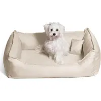 Tierlando DONALD ORTHO Hundebett Anti Haar M L XL XXL 80 100 120 150cm - Größe: 120x85cm | Farbe: 05 Creme