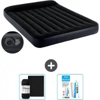 Intex Luftbett - 2 Personen - 152 x 203 x 25 cm - Blau - Inklusive Pumpe - Spannbettuch en Reperaturset