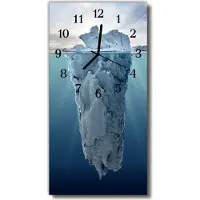 Tulup Glasuhr Wanduhr Küchenuhr Echt-Glas 30x60 Gletscher Blau