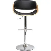 Miliboo - Design-Barhocker Schwarz und helles Holz BENT