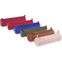 Clairefontaine 6x Schlampermäppchen einfarbig 6 Farben Ø5,5x22cm sortiert 8718C