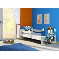 Clamaro Kinderbett, Motiv, Schublade , Bett Farbe:38 Polizei, Mit Bettkasten:Mit Bettkasten, Bett Größe:140 x 70 cm