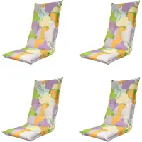 Madison - Gartenstuhlauflage High Back Grafi lila - ca. 123x50 cm - 4er-Set