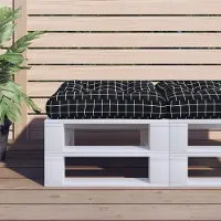 vidaXL Möbel Palettenkissen Schwarz Karomuster 50x50x12 cm Stoff - Gartenmöbelauflagen 360441