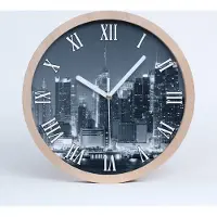 Tulup Holzuhr 20fi cm wanduhr - weiße Spitzen - Manhattan New York