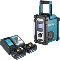 Makita DMR 116 RG Akku Baustellenradio 14,4 - 18 V AM FM AUX + 2x Akku 6,0 Ah + Ladegerät