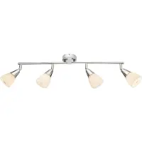 Globo Lighting Strahler Metall verchromt, Glas opal, beweglich, LxBxH: 600x80x190mm, exkl. 4x E14 40W 230V