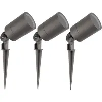 LEDVION 3er Set Gartenstrahler mit Erdspieß IP65 GU10 3W ohne Leuchtmittel