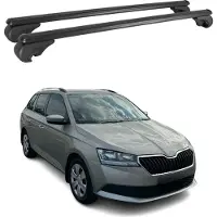 Omac Dachträger Grundtäger für Skoda Fabia mk3 Kombi 2014-2021 75kg Alu Schwarz 2 tlg