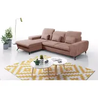 Masseno Ecksofa LUCE L-S mit Schlaffunktion L-Form, Sofa mit Bettkasten, Wohnzimmersofa, Couch, Soffa, Bettsofa, Couchgarnitur- Rosa, AVRA 10