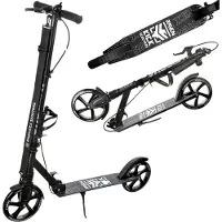 Raven Roller Cityroller Straight PRO 200mm mit Dämpfer, Handbremse, Glocke und Getränkehalter
