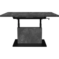 Mäusbacher Tischserie Lift graue Keramik & Schwarz - höhenverstellbar, ca. 120 x 50-69 cm