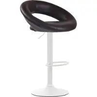 DELUKE Barhocker MEKIM - Kunstleder Braun 53x47x80 cm Weiß | Barstuhl Höhenverstellbar Mit Lehne Drehbar Tresenhocker Tresenstuhl Kneipenhocker Kneipenstuhl
