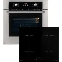 KKT Kolbe Autarkes Herdset: 60cm Einbaubackofen BO8810SS + 59cm Induktionskochfeld IH85900RL | Grill | Heißluft | Teleskopauszüge | Automatik-Timer | 2-fach Wärmeschutzverglasung | SET8810IH859RL