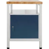 Proregal Werkbank Slim Rhino mit Ablagefläche + 1 Tür | HxBxT 84x60x60cm | Traglast 300kg | Lichtgrau/Anthrazitgrau