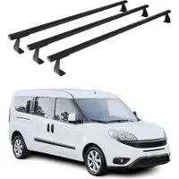 Omtec Dachträger Gepäckträger Relingträger für Fiat Doblo 2010-2021 Alu Schwarz 3x