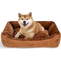 Nobleza Orthopädisches Hundebett Mittelgroße Hunde, Hundekissen Flauschig und Weich, Hundekorb Waschbar, Hundesofa Rutschfest, Hundecouch L 85x61x20cm