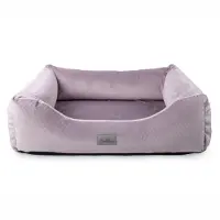 BOUTIQUEZOO Premium Hundebett Velvet Rosa XL – 103x80x24 cm | Weiches Sofa für Hunde & Katzen